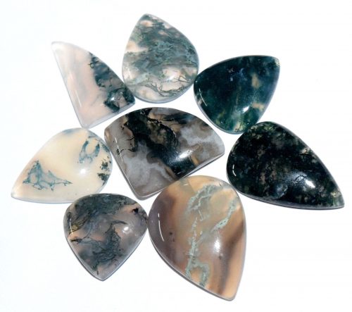 מוס אגט Moss Agate מלוטש לשיבוץ (אפריקה) כ : 20 קרט יחידה מידה: בערך 20*30 מ"מ