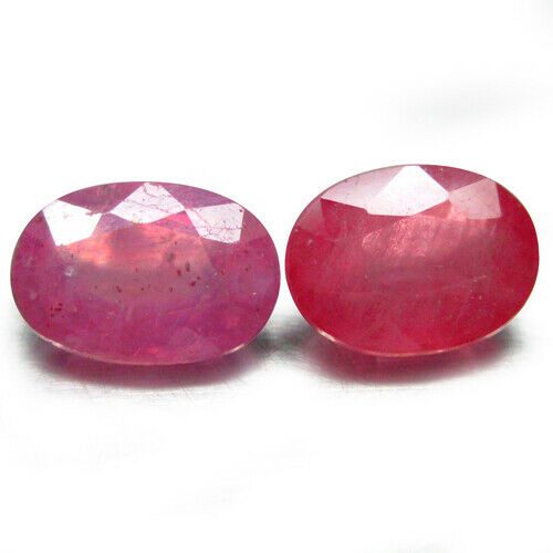זוג ספיר ורוד Sapphire מלוטש לשיבוץ ליטוש פאסט - אפריקה במשקל: 2.36 קרט