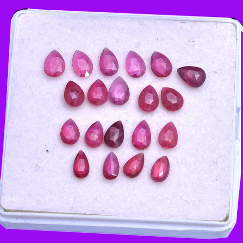 רובי Ruby אודם מלוטש לשיבוץ - מוזמביק ליטוש טיפה במשקל: 0.80 קרט