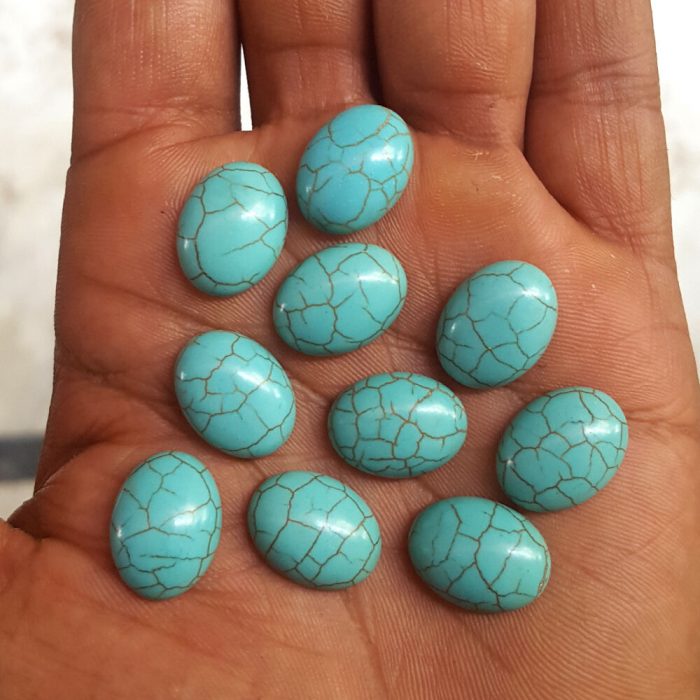 טורקיז Turquoise מלוטש לשיבוץ במידה 12*16 מ"מ