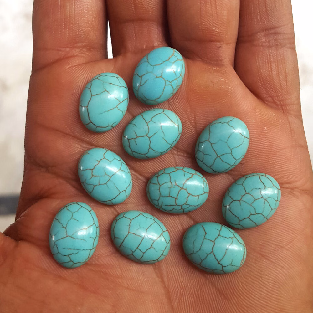 טורקיז Turquoise מלוטש לשיבוץ במידה 12*16 מ"מ