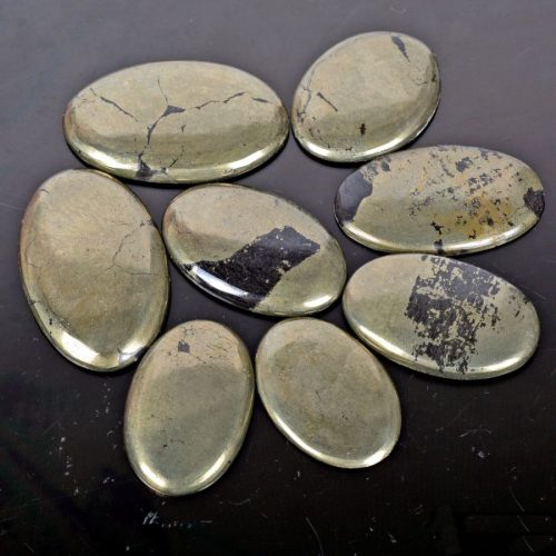 פיריט pyrite זהב מלוטש לשיבוץ כ 50 קרט במידה: 33-45 מ"מ
