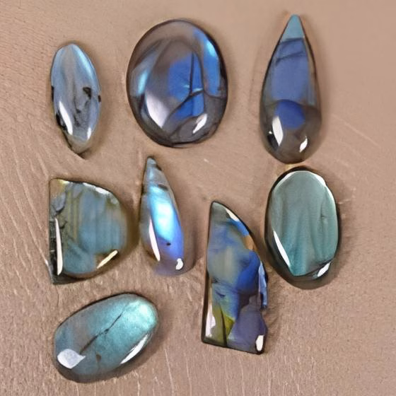 לברדורייט Labradorite מלוטש לשיבוץ במשקל: כ 20 קרט