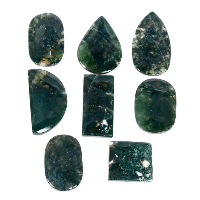 מוס אגט Agate מלוטש לשיבוץ במשקל: כ 58 קרט מידה: 28-50 מ"מ